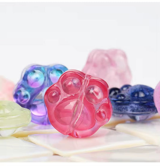 BGB 019 Paw glass lamp work bead ( 1 pc )