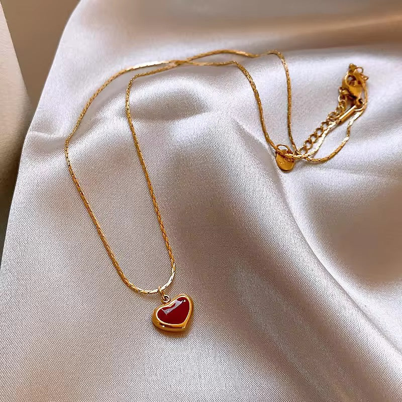 SJ 67 Red Heart chain - 18k Gold PVD Plated stainless steel - Anti tarnish