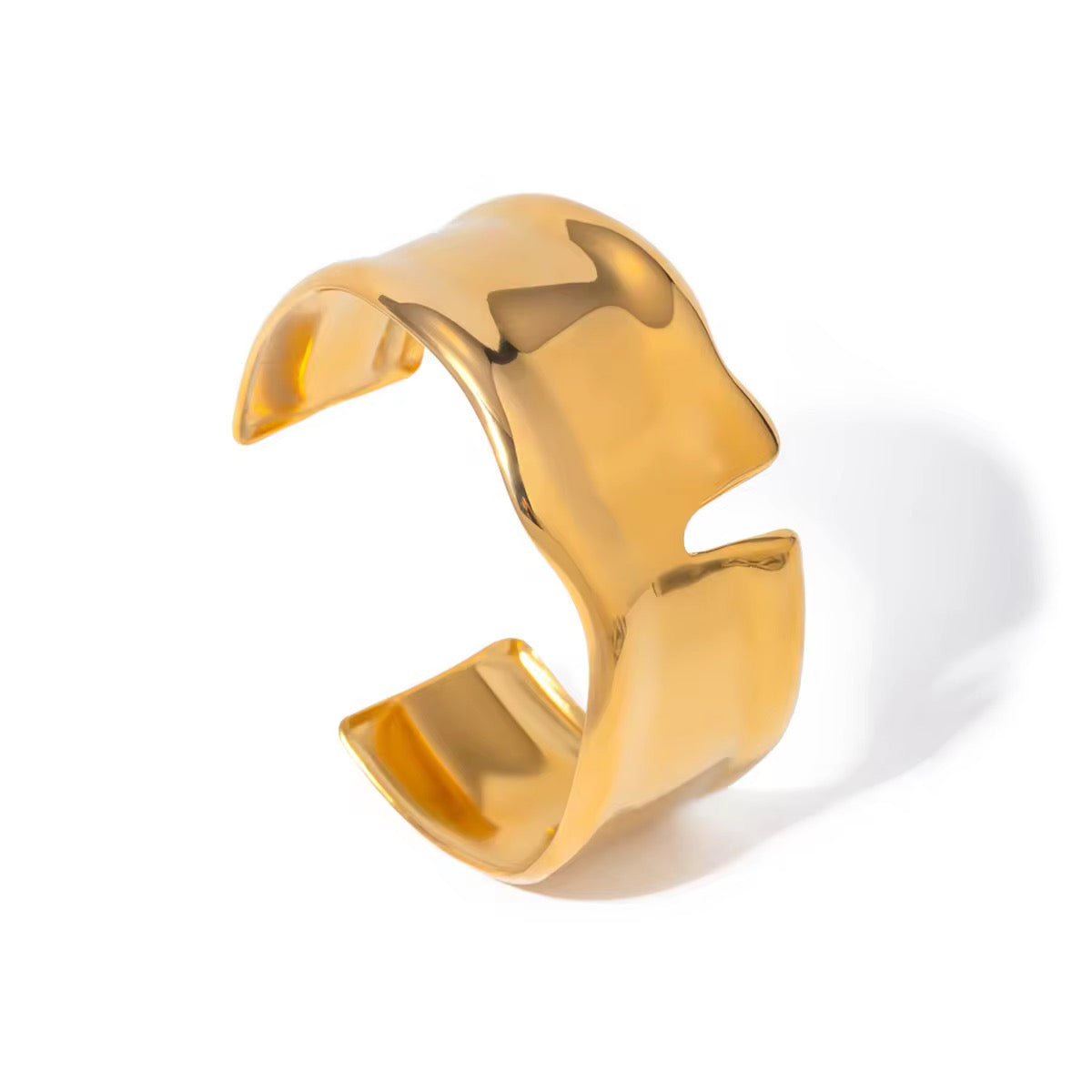 SS 126 Chunky Wavy bracelet cuff - 18k stainless steel - Anti tarnish - premium wear - Wholesale