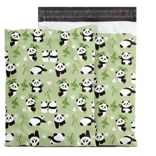 Cute panda bamboo Poly Mailer Bag - Waterproof & Double Sided - Designer Premium Packaging ( 15*18 inch )