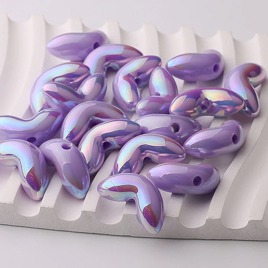 AB36 Leaf UV plated Acrylic bead ( 1 pc )