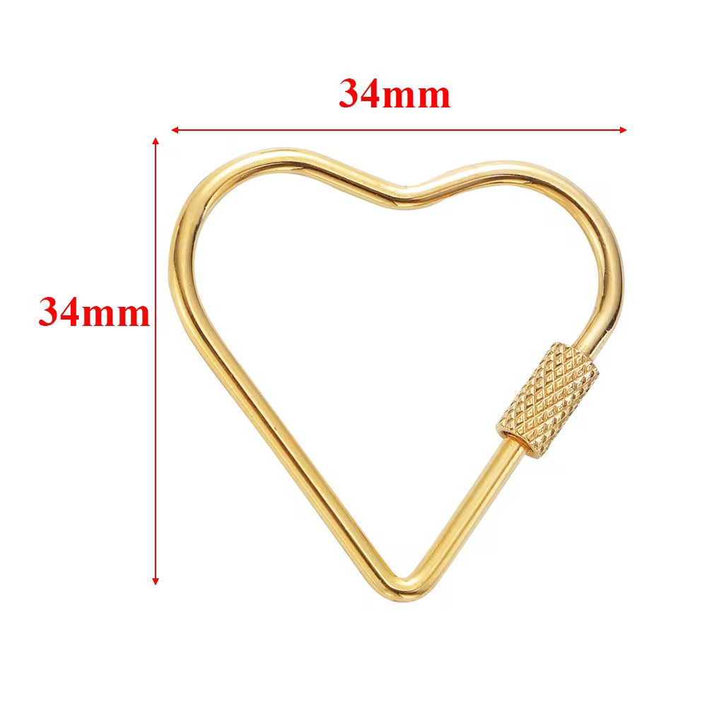 SS 2357 Screw locking clasp big carabiner hooks 18k gold plated Stainless steel ( 1 pc ) Anti tarnish