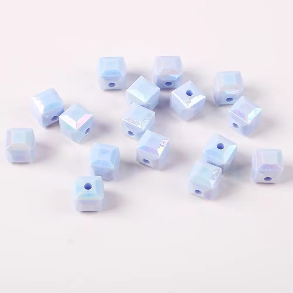 BBB 028 Square Faceted luminous Acrylic bead ( 1 pc )
