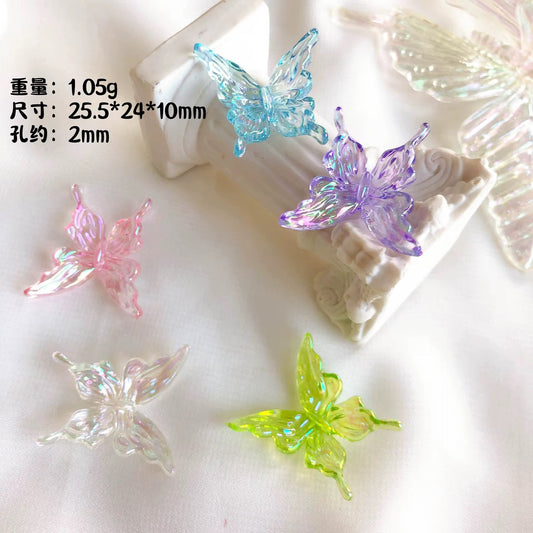 BBB 223 Butterfly Transparent Clear Acrylic bead ( 1 pc ) UV Plated