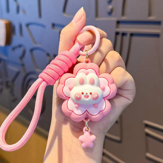 Pink Flower 3D Kawaai Keychain ( 1 pc )