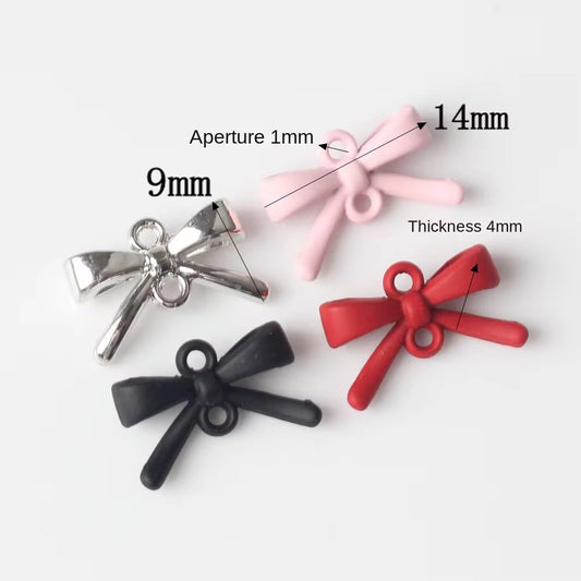 SS 2115 Bow double hanging Charm Spray painted Alloy Premium ( 1 pc ) Tarnish Resistant ( 9:14 mm )