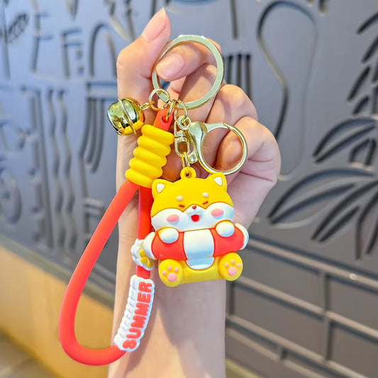 Little shiba dog Cartoon Animal 3D Kawaai Keychain ( 1 pc )