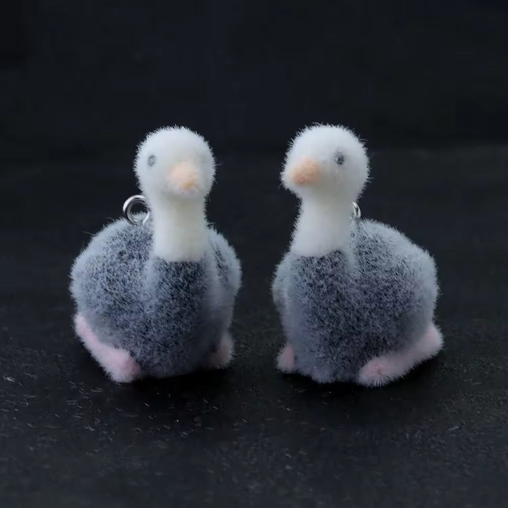 BBB 267 (L) Ostrich Cute Fur 3D Flocking Resin charm ( 1 pc ) ( 35mm )