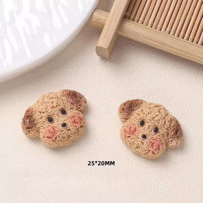BBB 033 - cute doodle dog resin charm with hook ( 1 pc )