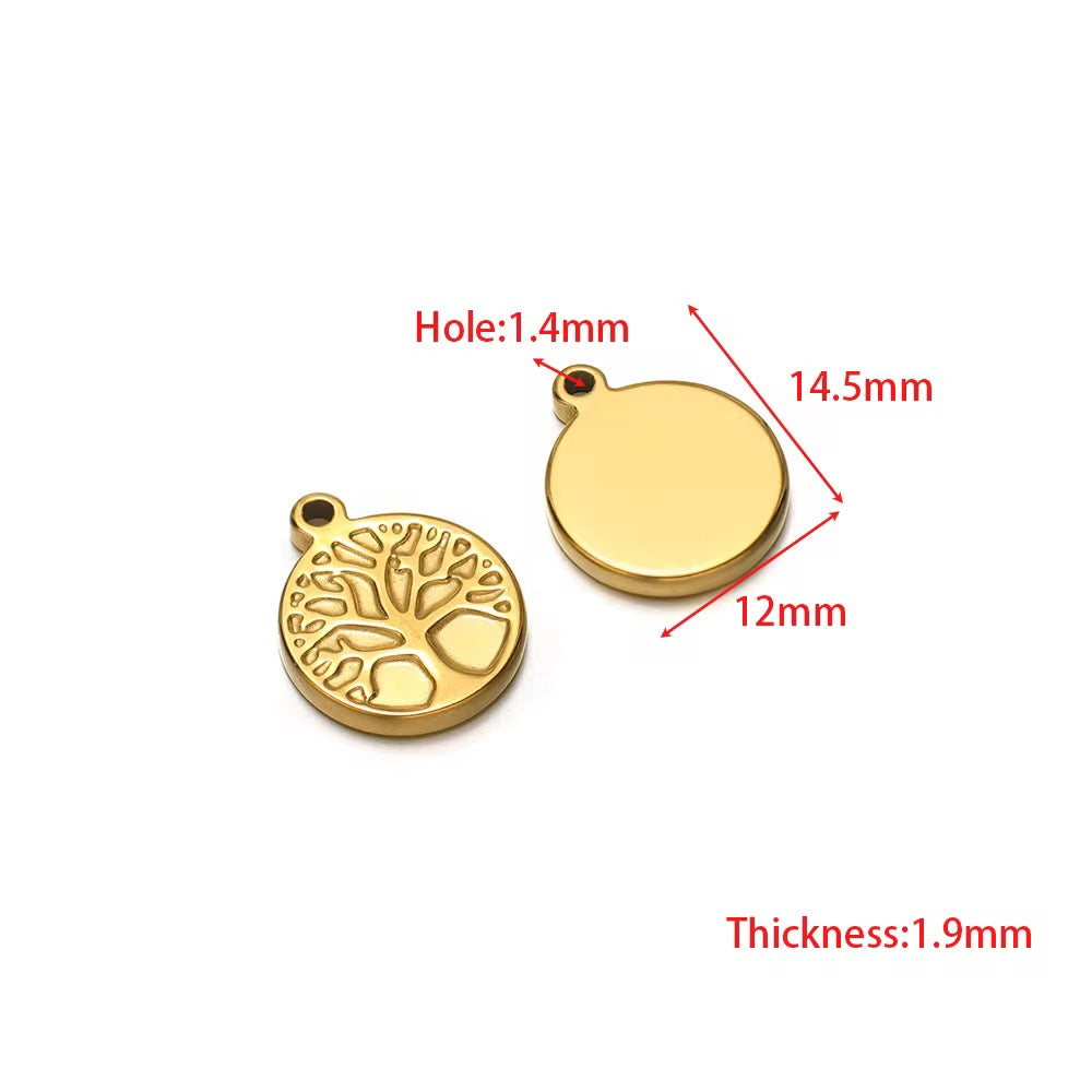 SS 3036 Tree Charm 18K Gold PVD plated stainless steel ( 1 piece ) Anti tarnish ( 12:15 mm )