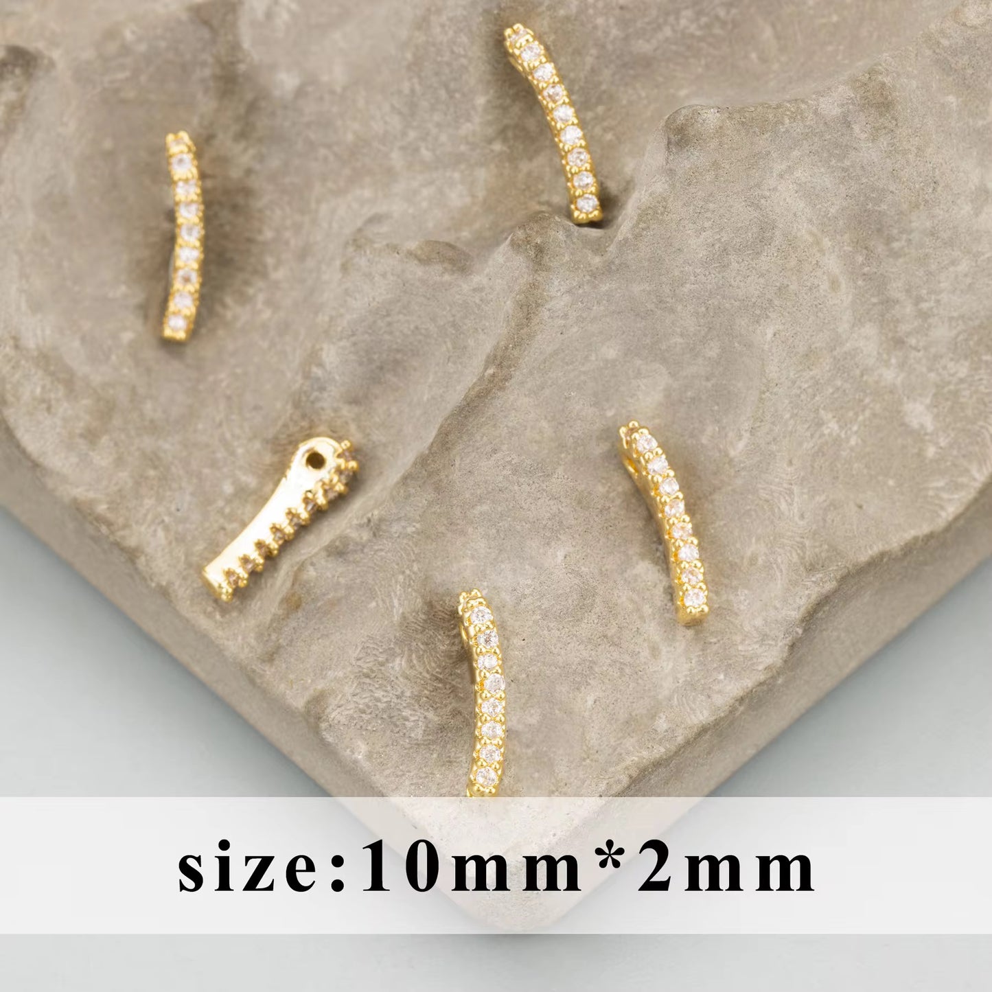 SS 3181 Zircon 18k gold plated charm ( 1 pc ) anti tarnish