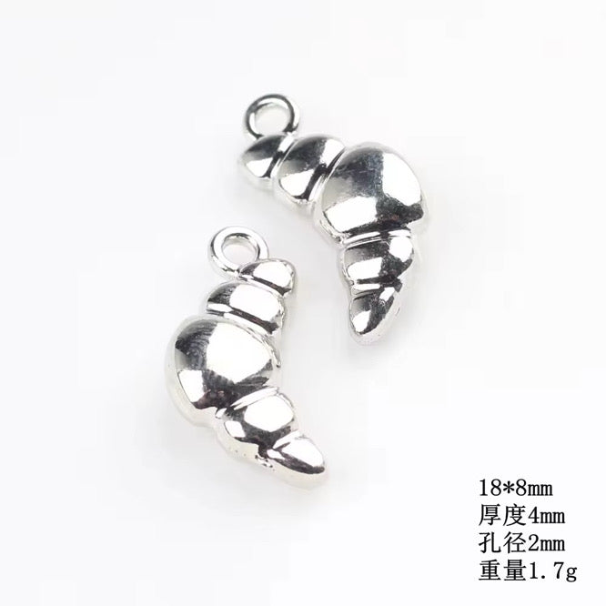 SS 3050 Croissant Charm Silver plated Alloy Premium ( 1 pc ) Anti Tarnish ( 18:8 mm )