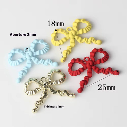 SS 3052 Red Bow Spray painted Charm 14k Gold plated Alloy Premium ( 1 pc ) Anti Tarnish ( 18:8 mm )