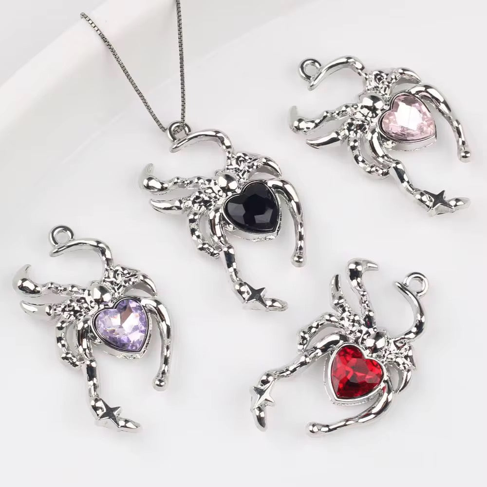 SS 3055 Red Spider Gothic charm Silver plated Alloy Premium ( 1 pc ) Anti Tarnish ( 36:20 mm )