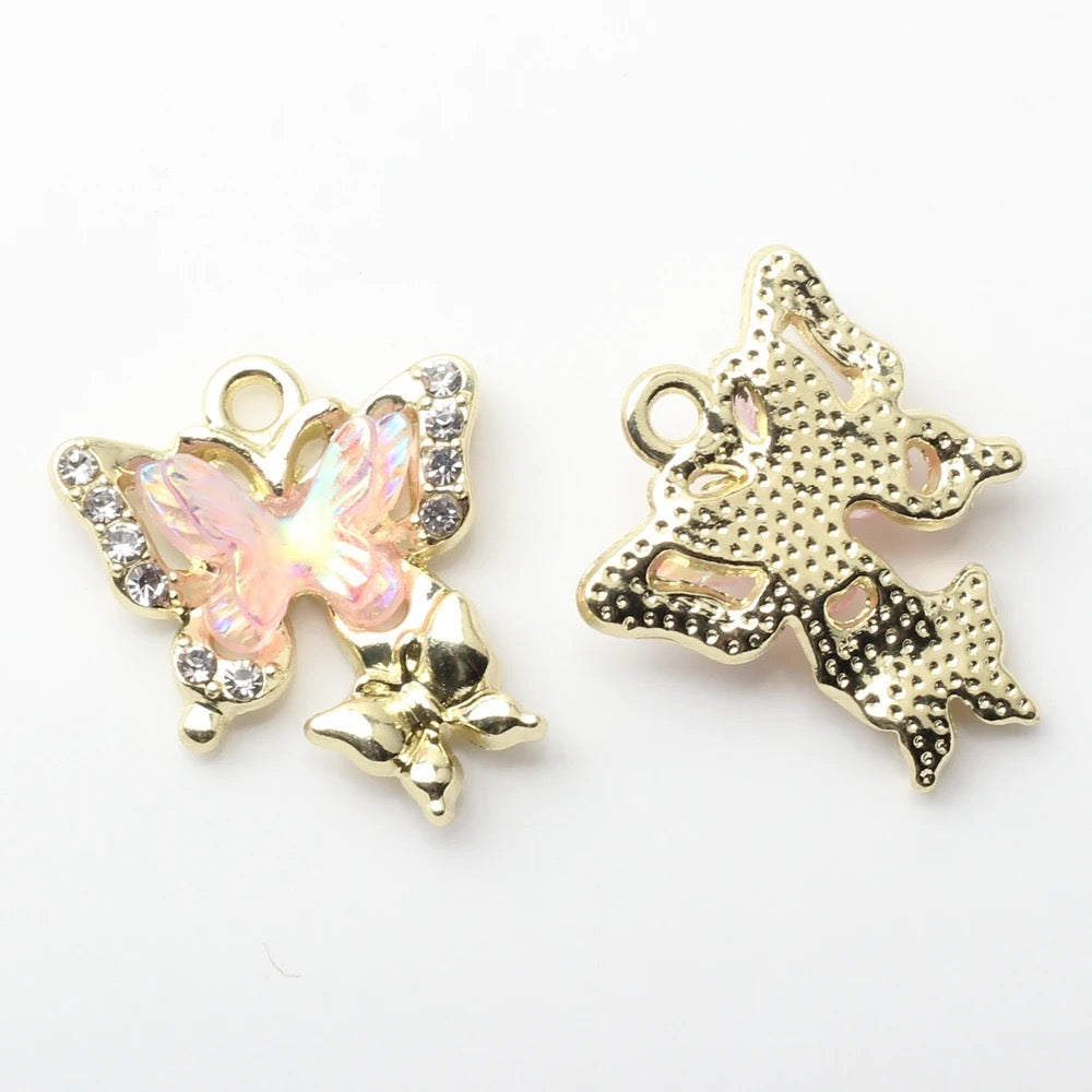 GP 1401 - Butterfly alloy gold charm - per piece - tarnish resistant