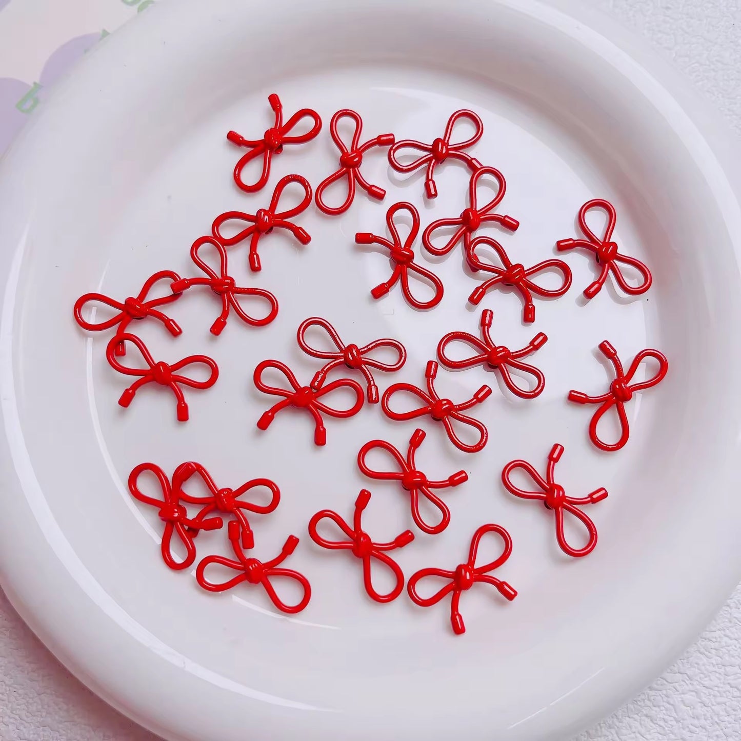 BBB 046 ( C ) Red Butterfly knot vertical hole bead ( 1 pc )
