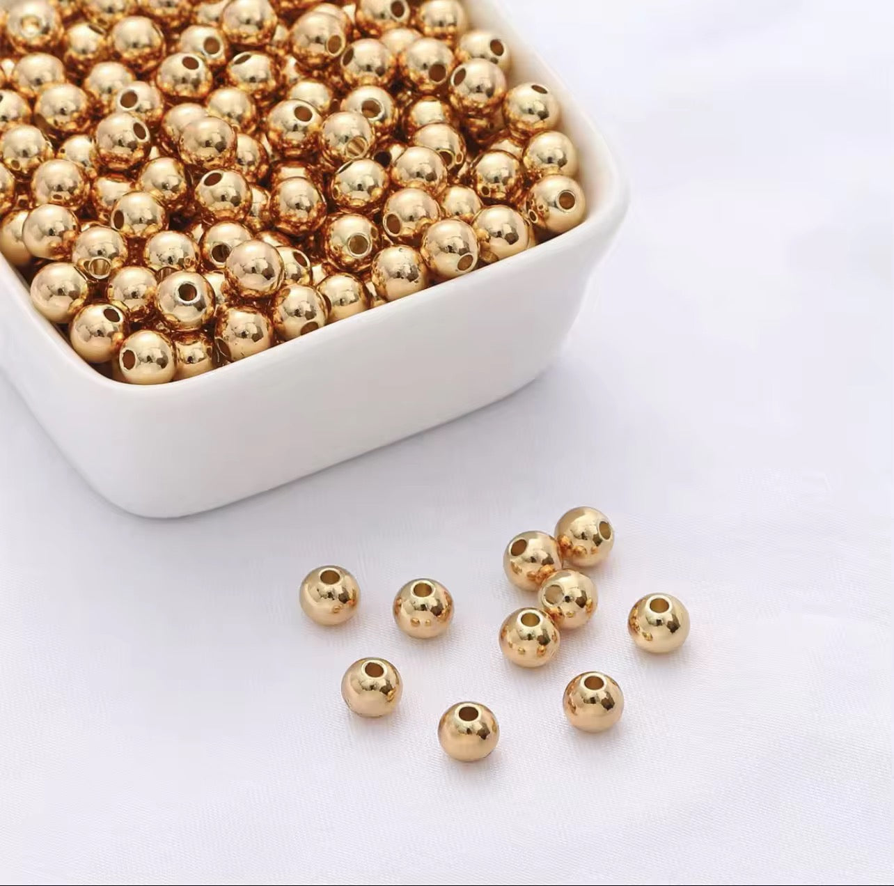 SS 3182 Round Spacer bead 14k Gold plated ( 1 pc ) Anti tarnish