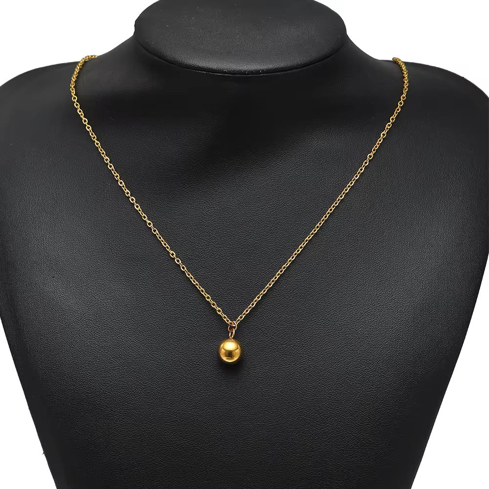 SS 3186 Ball Charm 18k Gold PVD plated 316 stainless steel ( 1 pc ) Anti tarnish ( 8 mm )