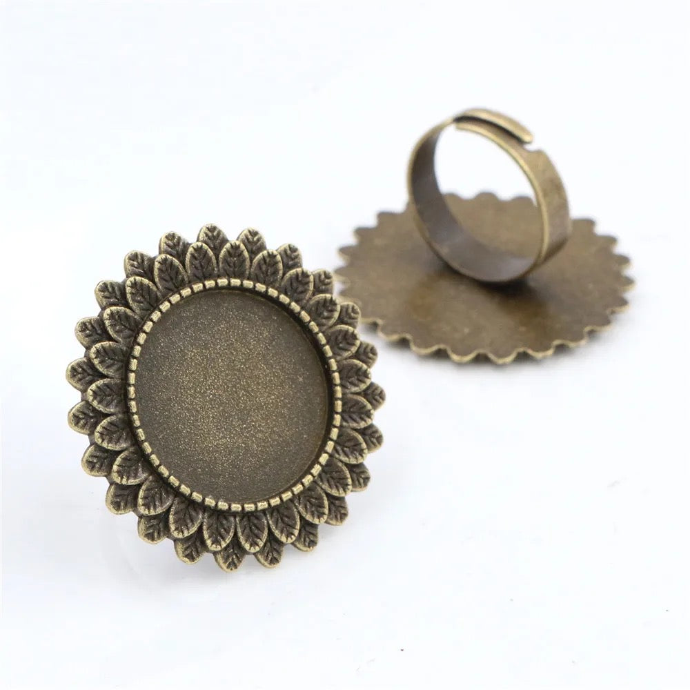 SS 1530 - Antique Cabochon base Ring ( 1 pc )