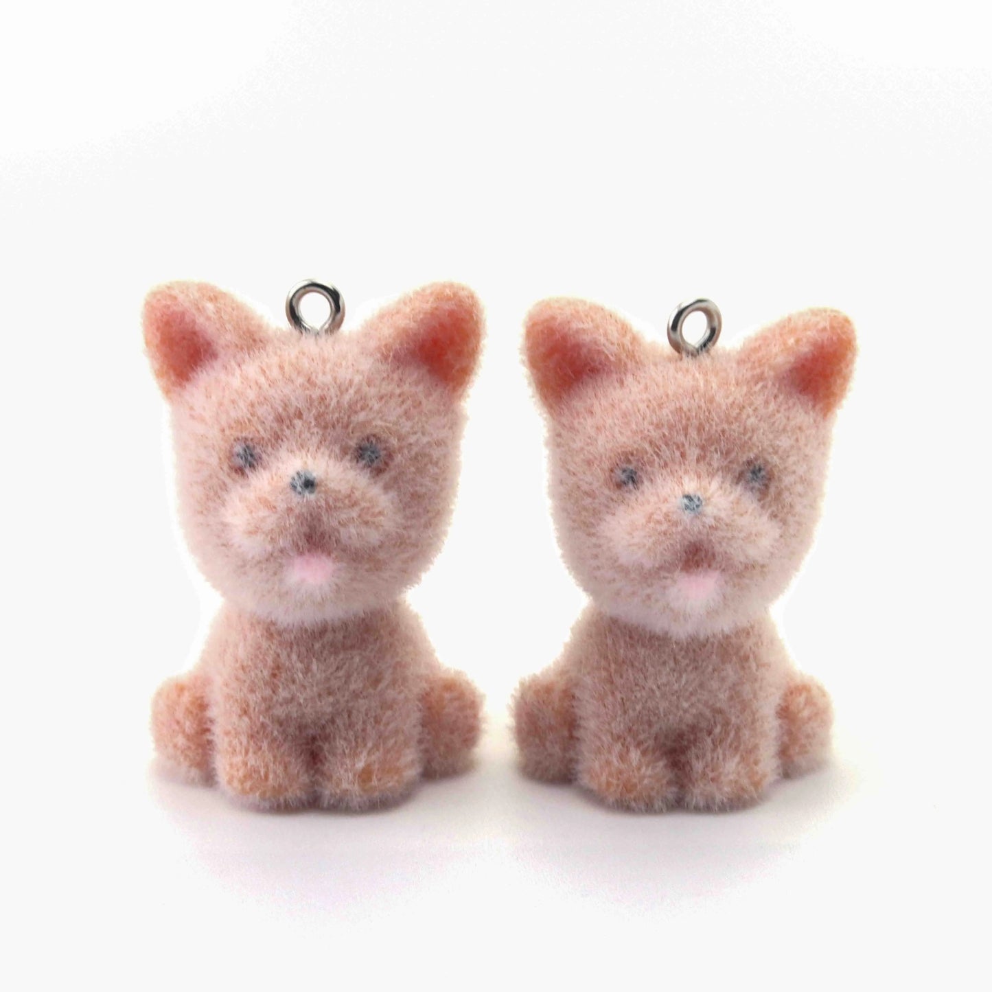 BBB 385 (i) Puppy Cute Fur 3D Flocking Resin charm ( 1 pc ) ( 30 mm )