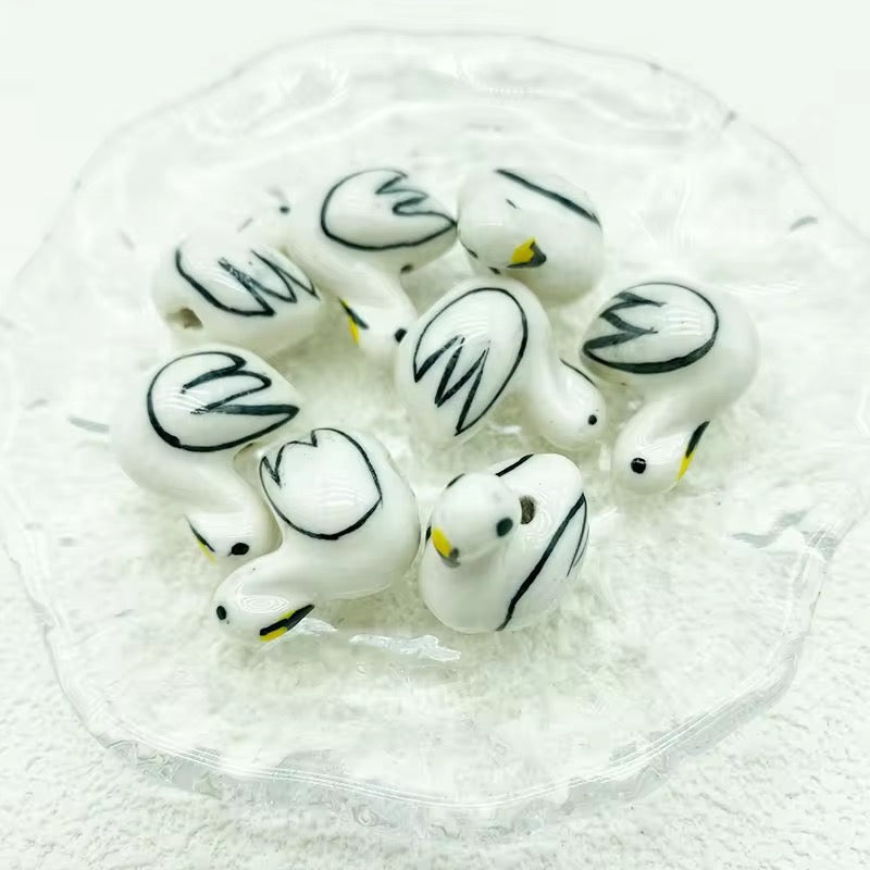 CB 934 Duck porcelain ceramic bead ( 1 pc )