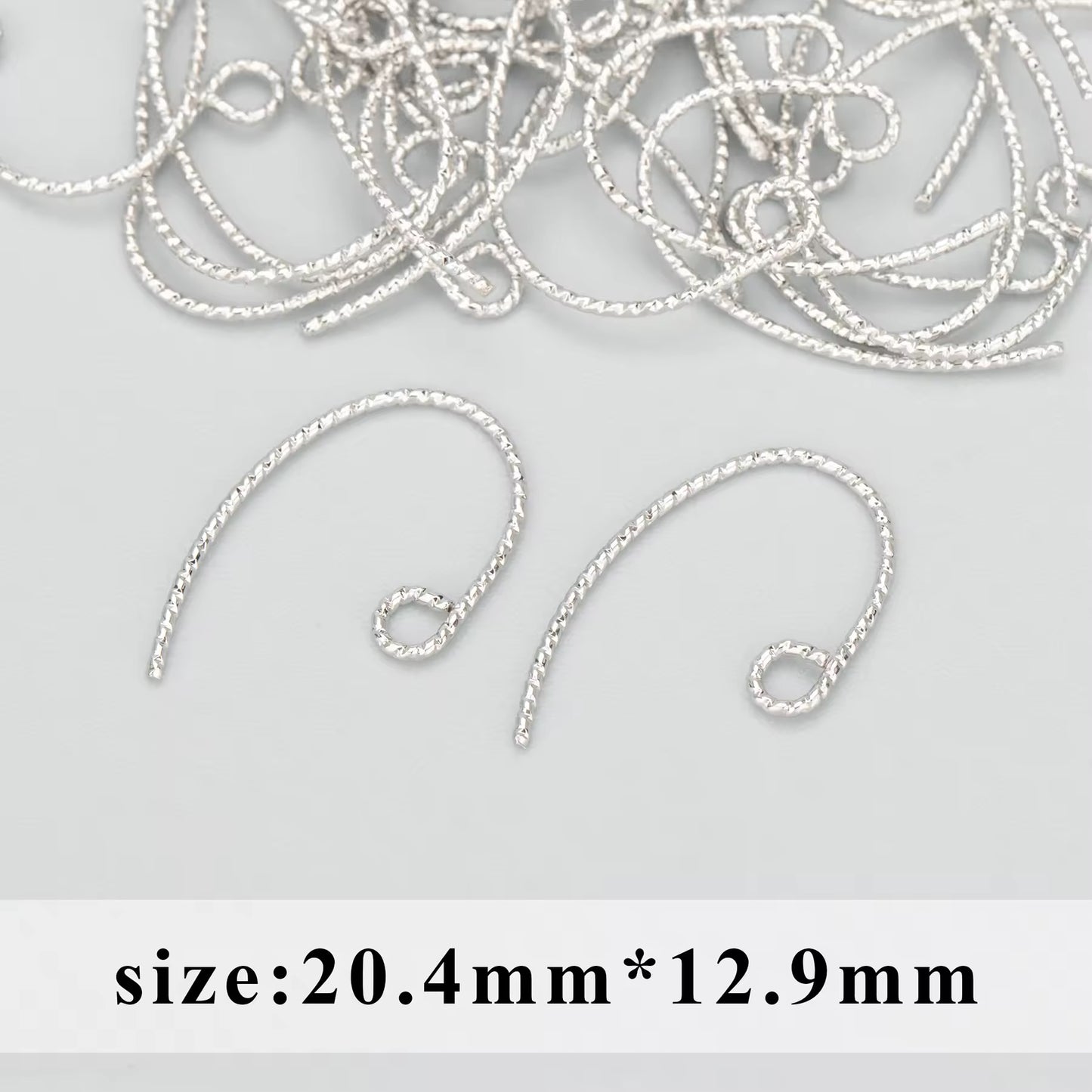 SS 2391 textured hook silver plated ( 2 pc ) - anti tarnish