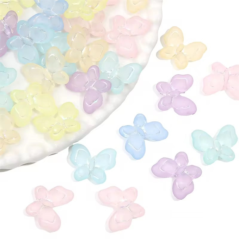 BBB 061 (b) Light pink Butterfly Acrylic bead ( 1 pc )