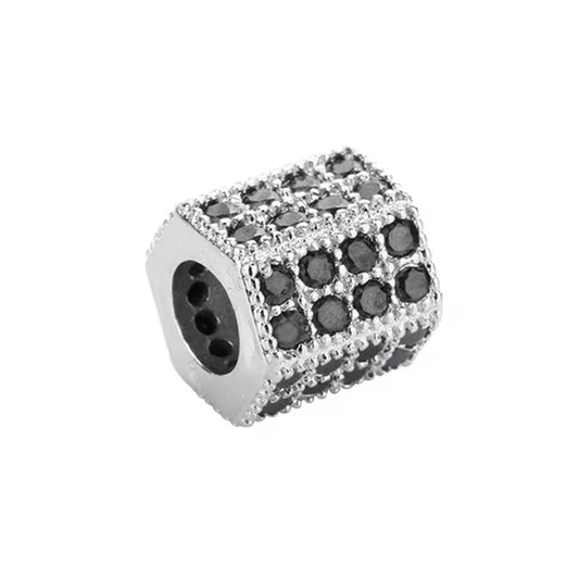 SS 1107 Polygon Zircon Premium Spacer beads ( 1 pc ) Anti tarnish ( 6 mm )