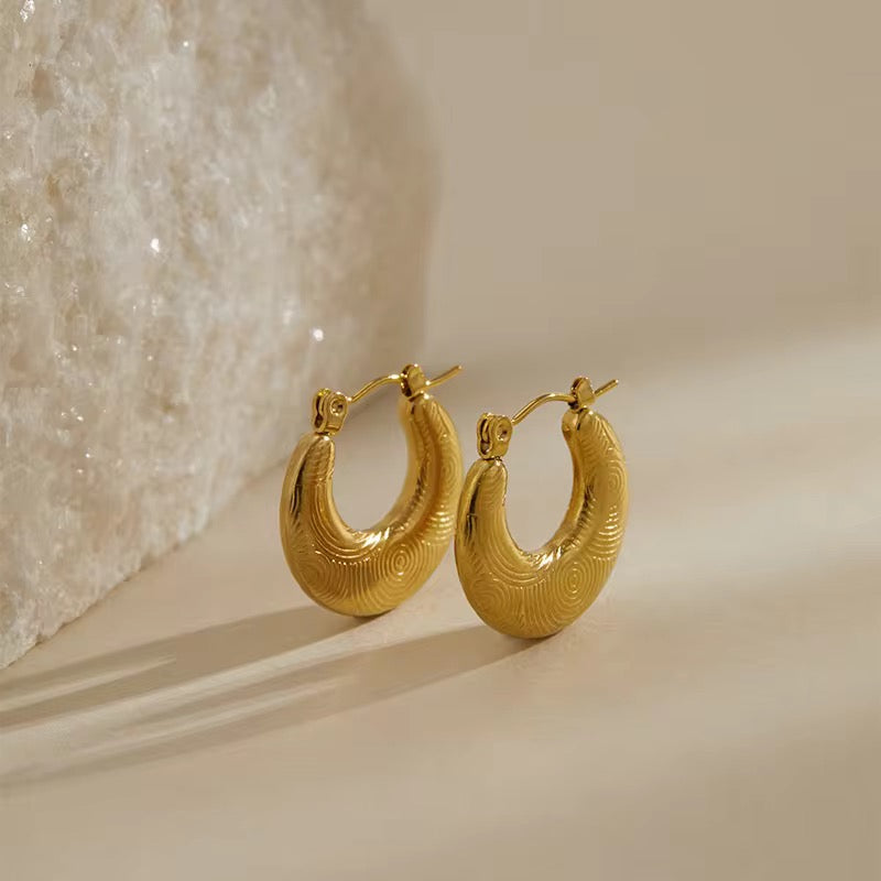 SS 233 Circle hoop -18k gold plated stainless steel - Anti tarnish - Wholesale