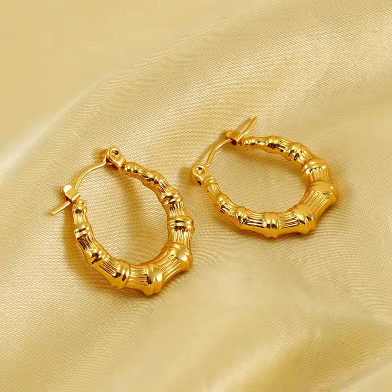 SS 239 Vintage Hoops -18k gold plated stainless steel - Anti tarnish - Wholesale