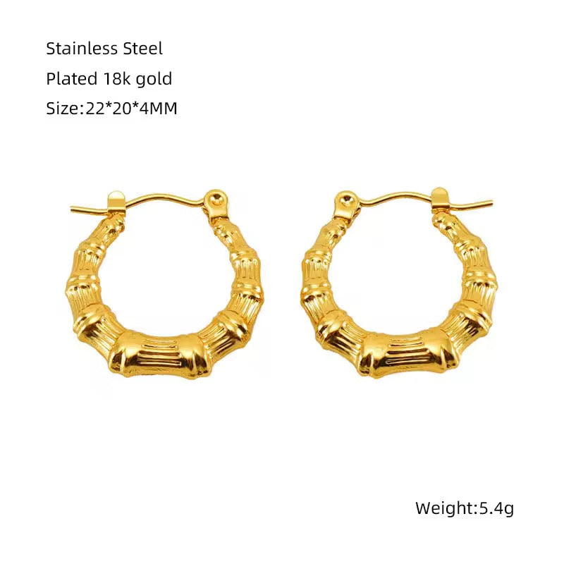 SJ 239 Vintage Hoops -18k gold plated stainless steel - Anti tarnish - Wholesale