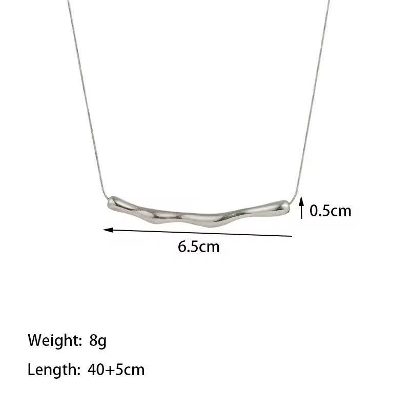 SJ 247 Silver Bamboo Chain Necklace -Silver plated stainless steel - Anti tarnish - Wholesale