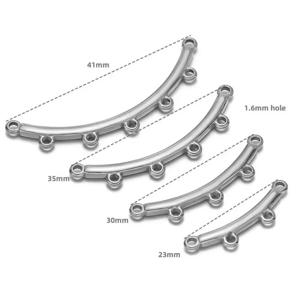 BBB 410 Multi Loop Curve Connector ( 1 pc ) Silver PVD