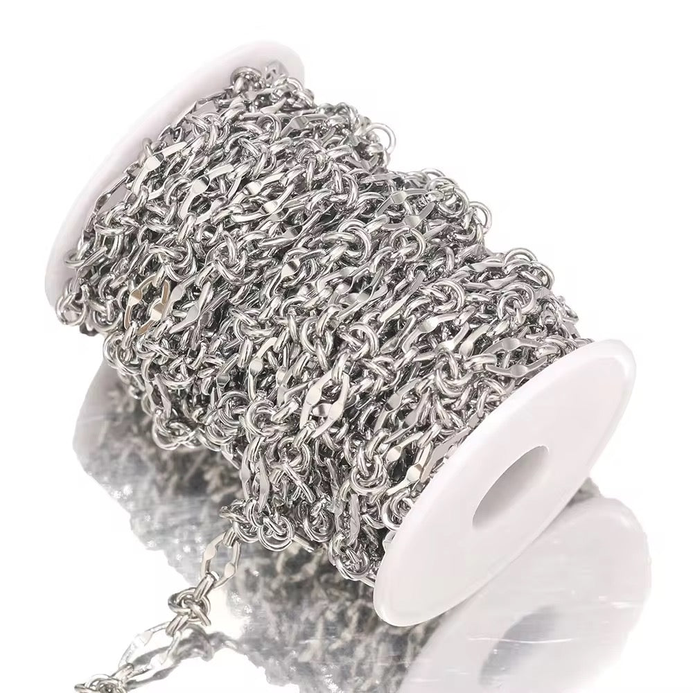 CN 294 Circle knot chunky chain steel plated Stainless steel chain ( 1 Feet ) Anti tarnish