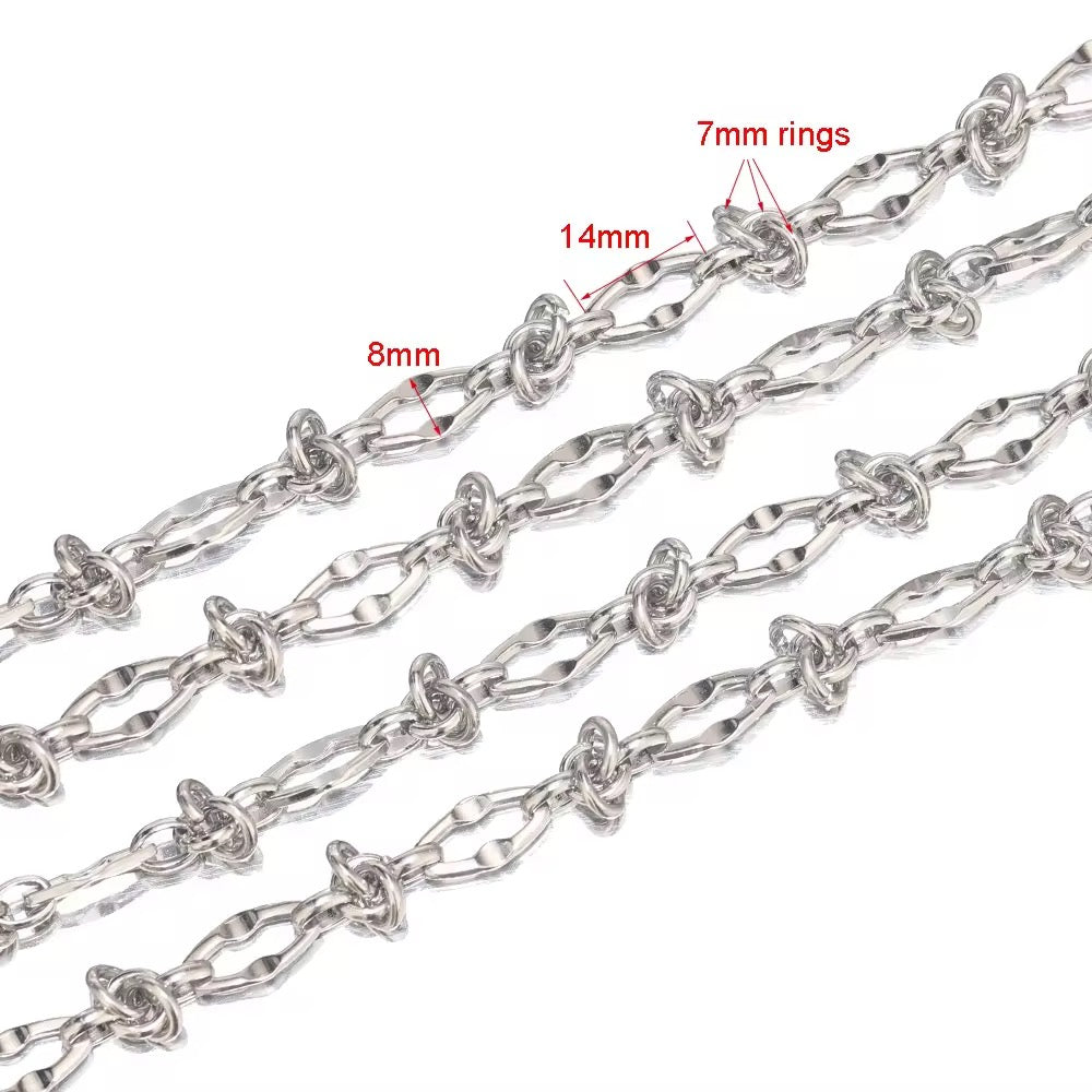 Circle knot chunky chain steel plated Stainless steel chain ( 1 Feet ) Anti tarnish
