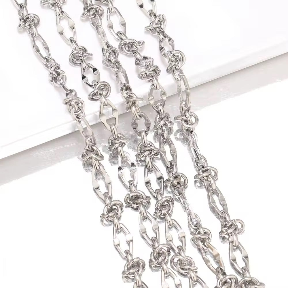 Circle knot chunky chain steel plated Stainless steel chain ( 1 Feet ) Anti tarnish