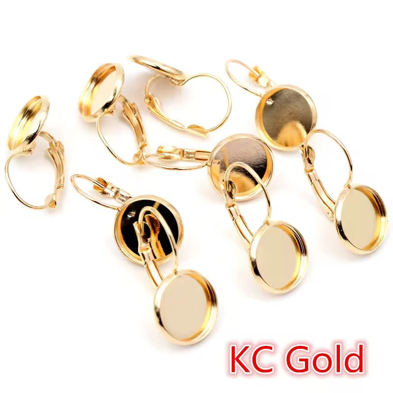CB 1939 KC Gold Cabochon base Earring ( 2 pc ) Tarnish resistant