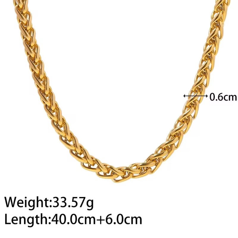SJ 261 Chunky Vintage Unisex Necklace - 18k gold plated stainless steel - Anti tarnish - Wholesale