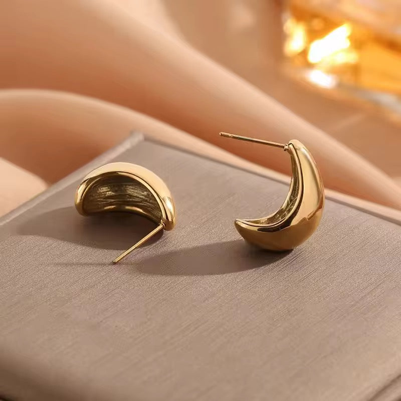 SJ 273 Vintage Hoops - 18k gold PVD plated stainless steel - Anti tarnish - Wholesale