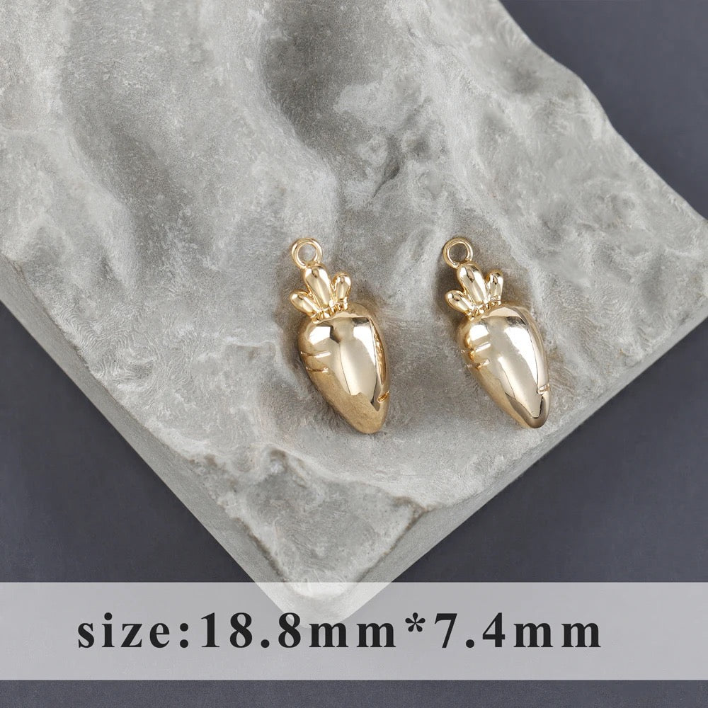 GP 1687 Carrot 14k gold plated charm ( 1 pc ) - anti tarnish