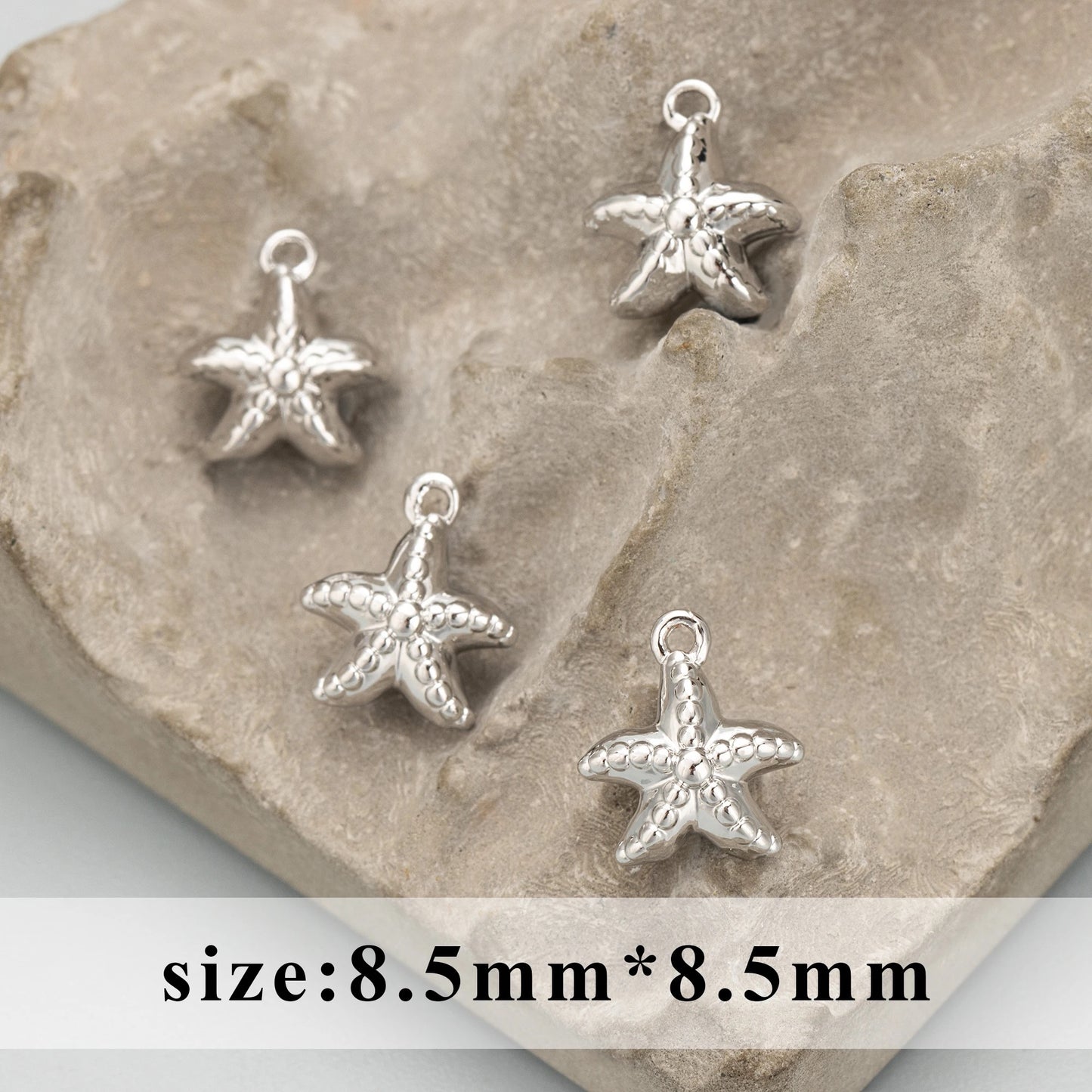 SP 1697 star fish Silver plated charm - per piece- anti tarnish