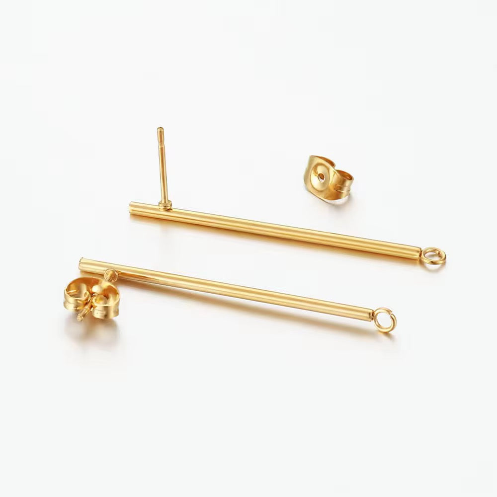 SS 3197 Long Stud 18k gold PVD 316 stainless steel ( 2 pc ) Anti tarnish