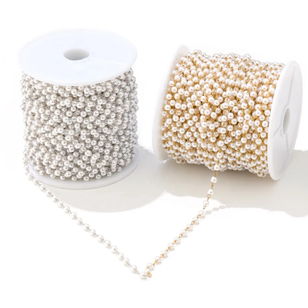 CN 194 Pearl Stainless steel chain ( 1 feet ) Anti tarnish