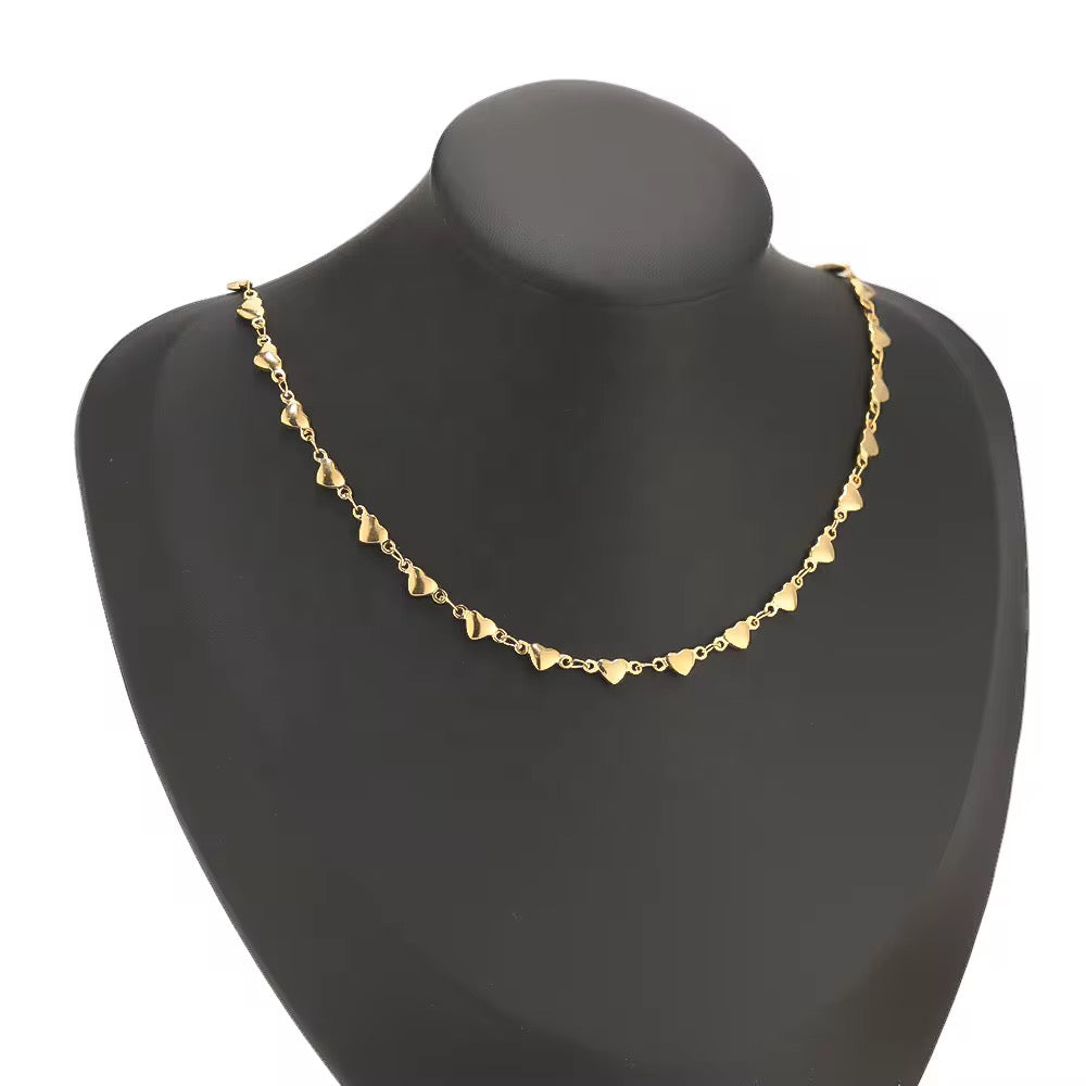 CN 318 Heart Link Chain Silver PVD plated Stainless steel chain ( 1 feet ) Anti tarnish ( 5 mm )