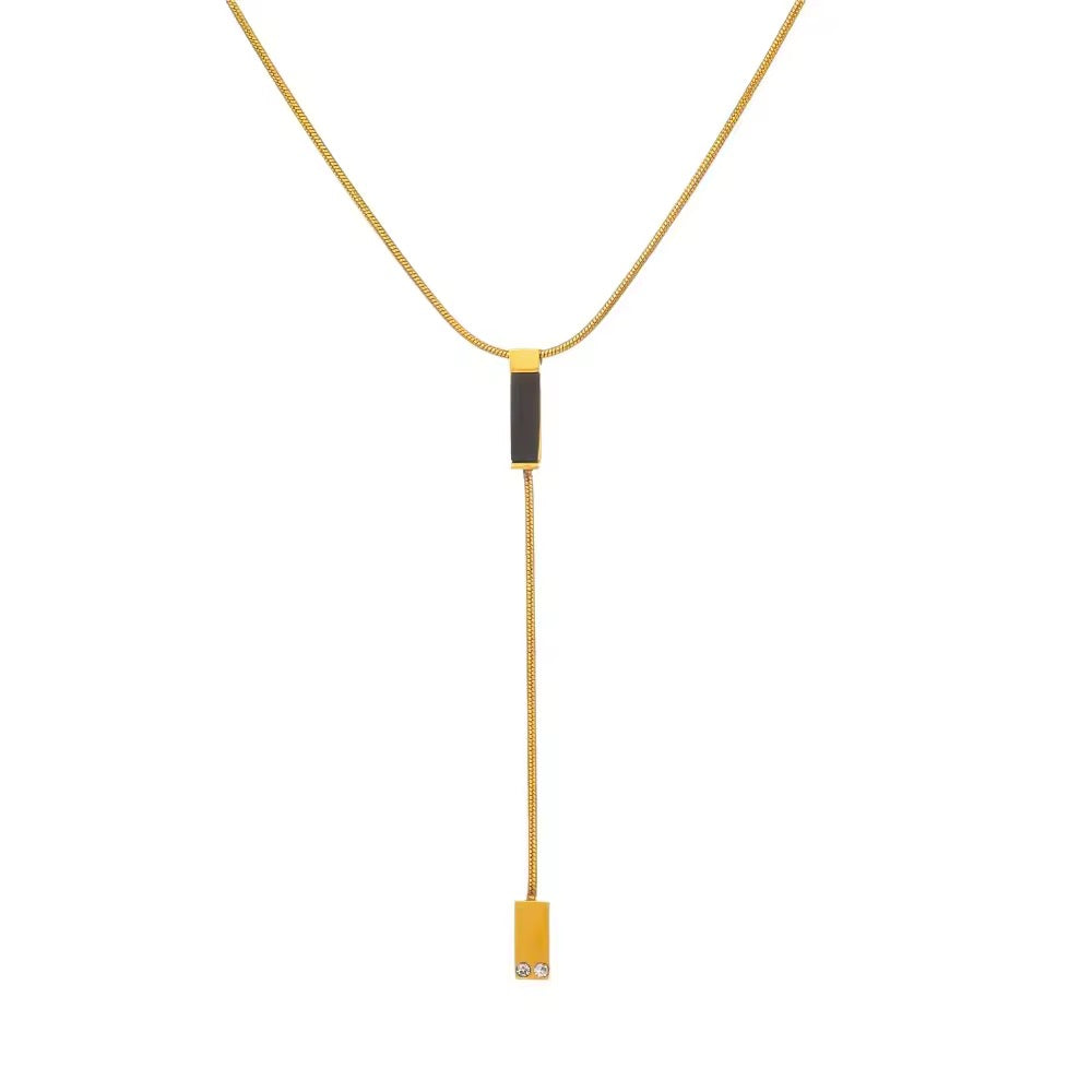 SS 277 Modern Y shaped Necklace - 18k gold PVD plated stainless steel - Anti tarnish - Wholesale
