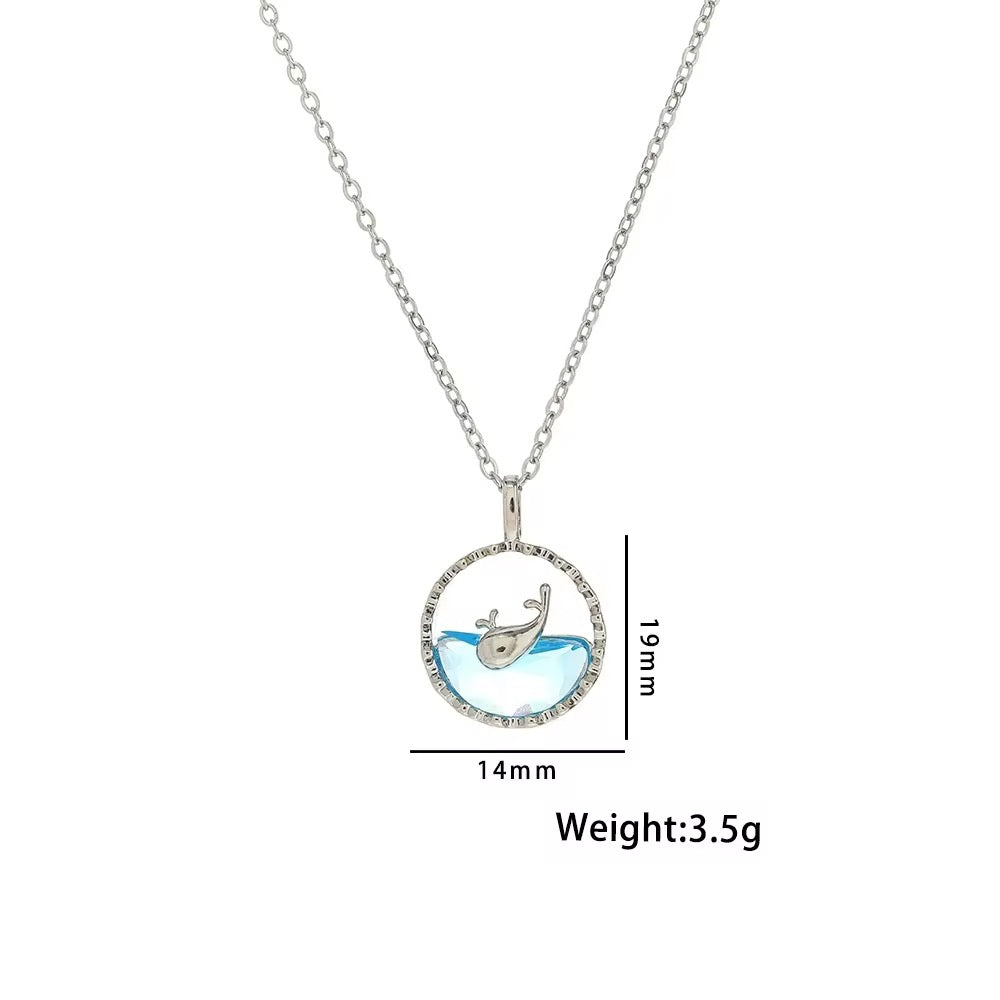 SJ 286 Whale sea pendant Necklace - Steel PVD plated stainless steel - Anti tarnish - Wholesale
