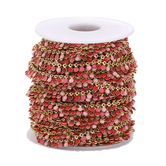 CN 215 Enamel sun drop gold Stainless steel chain ( 1 feet ) Anti tarnish