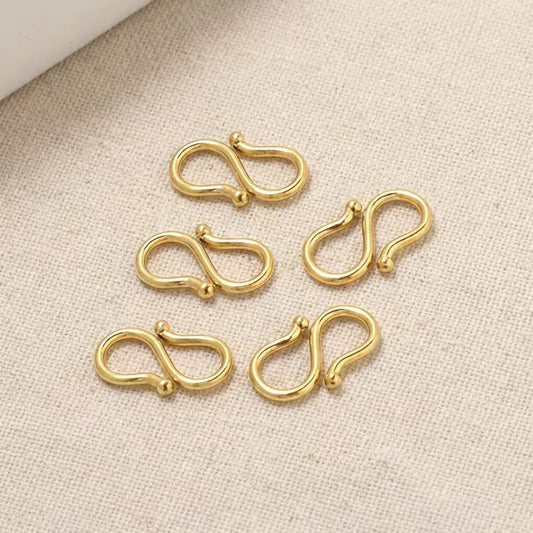 SS 3199 S Hook 18k Gold PVD 316 Stainless steel ( 1 pc ) Anti tarnish ( 5*10mm )
