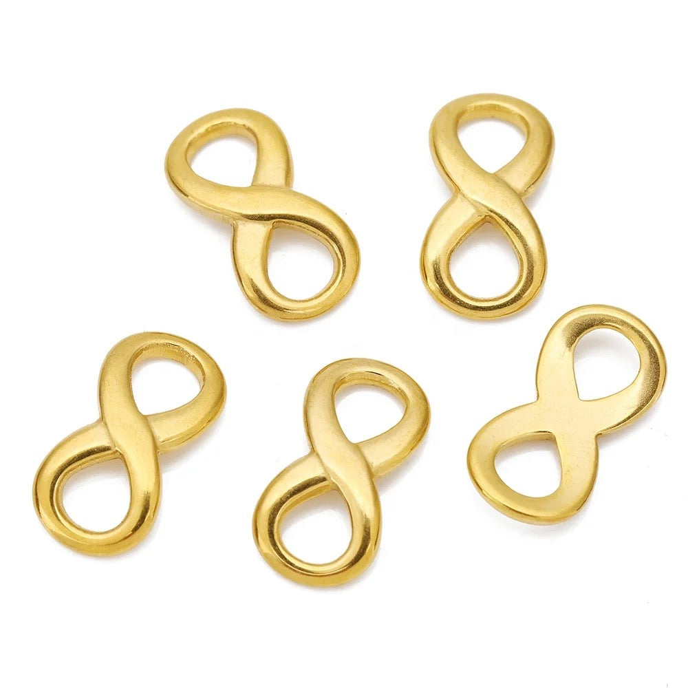 SS 1743 - Infinity gold Stainless steel charm ( 1 pc ) Anti tarnish