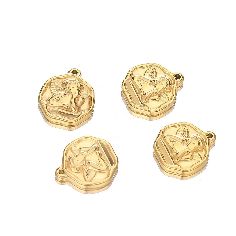 SS 1745 - Angel gold Stainless steel charm ( 1 pc ) Anti tarnish